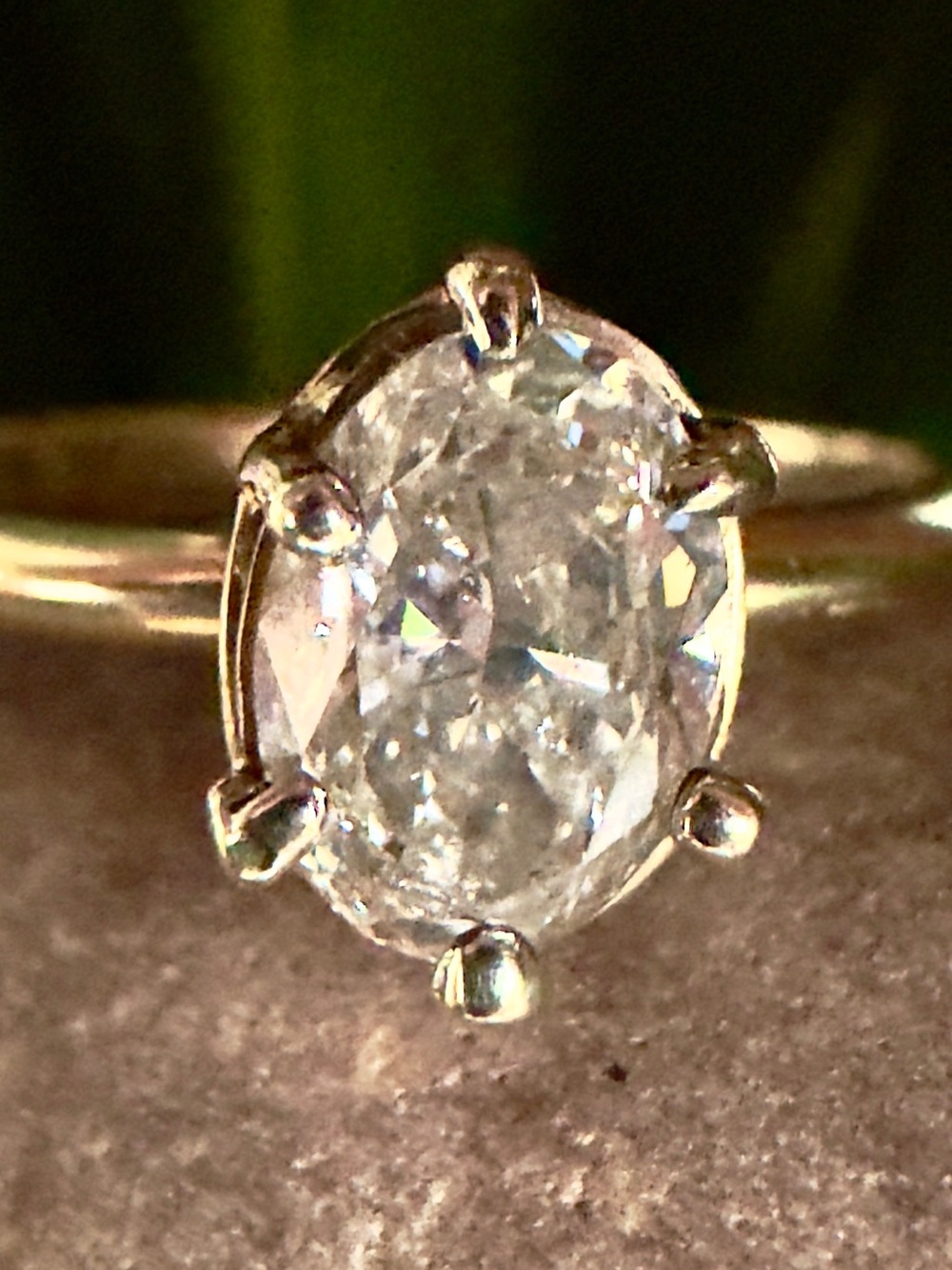 14k Natural 1.20 CT Oval Cut Diamond Ring